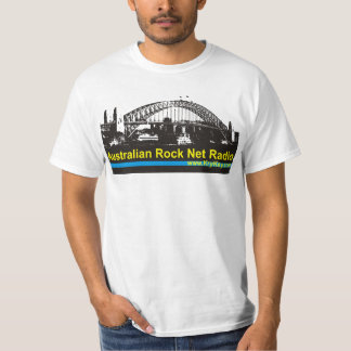 Camiseta australiana del blanco de la radio de la