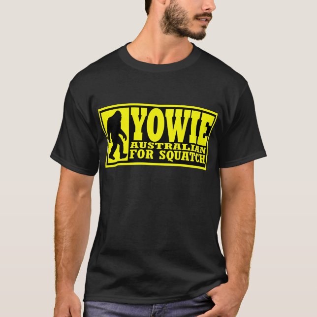 Camiseta AUSTRALIANO PARA SQUATCH - Bigfoot de YOWIE abajo (Anverso)
