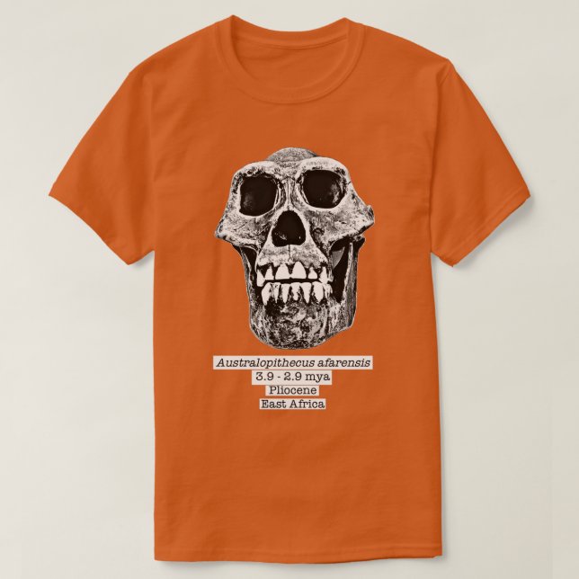 Camiseta Australopithecus afarensis black bg  (Diseño del anverso)