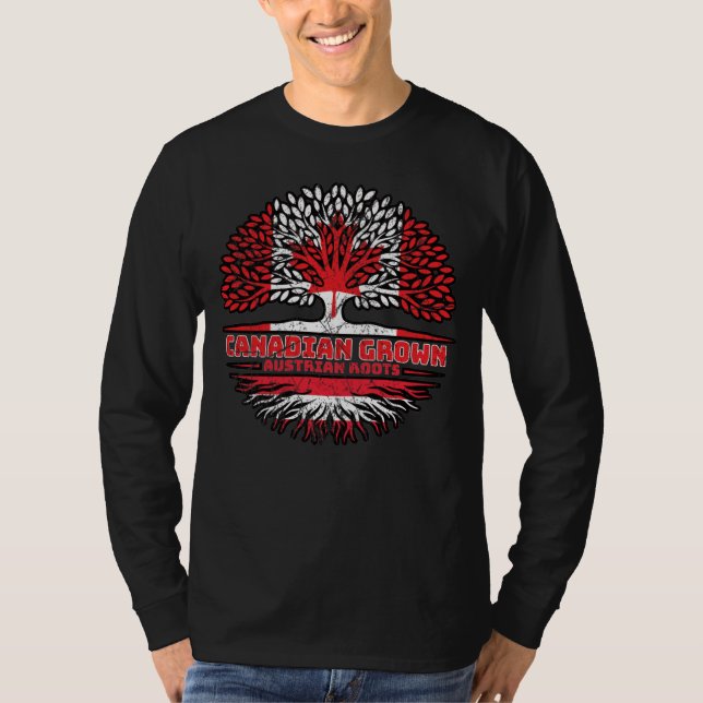 Camiseta Austria Bandera austríaca de árboles de Canadá (Anverso)