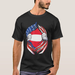 Camiseta Austria Bandera Estadounidense Orgullosa De Mi Her