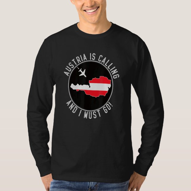 Camiseta Austria Está Llamando Y Debo Ir Bandera Austriaca (Anverso)