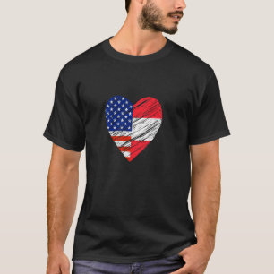 Camiseta Austria Estados Unidos Corazón Bandera Americana B