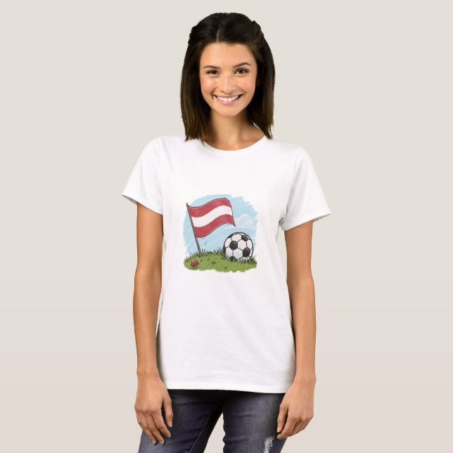 Camiseta Austria flag and crayon-style soccer ball (Anverso completo)