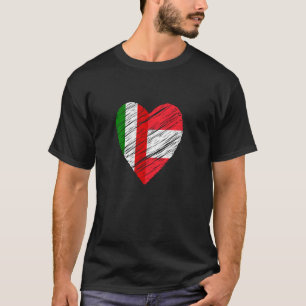 Camiseta Austria Italia Corazón Bandera Italiana Bandera Au