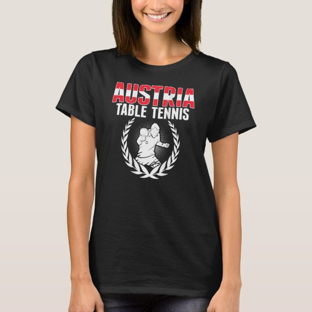Camiseta Austria Mesa de Tenis Austriaco Ping Pong Support (Anverso)