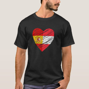Camiseta Austria Spain Heart Spanish Flag Austrian Flag Lov