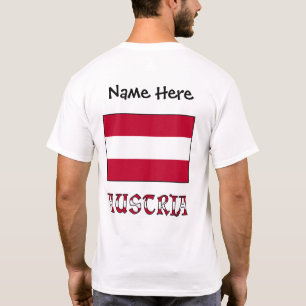 Camiseta Austria y bandera austriaca negra personalizada
