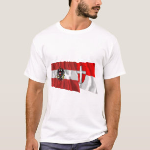 Camiseta Austria y banderas que agitan de Wien