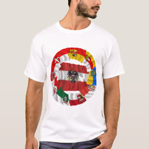 Camiseta Austria y sus Lander que agitan banderas