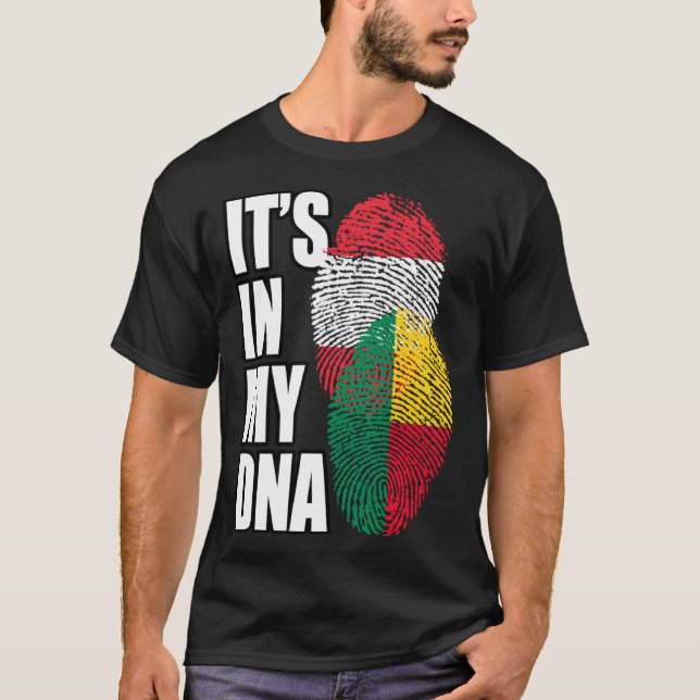 Camiseta Austrian And Beninese Mix DNA Flag Heritage (Anverso)