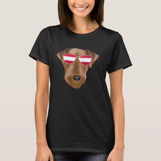 Camiseta Austrian Flag Airedale Terrier Dog Austria Pocket (Anverso)