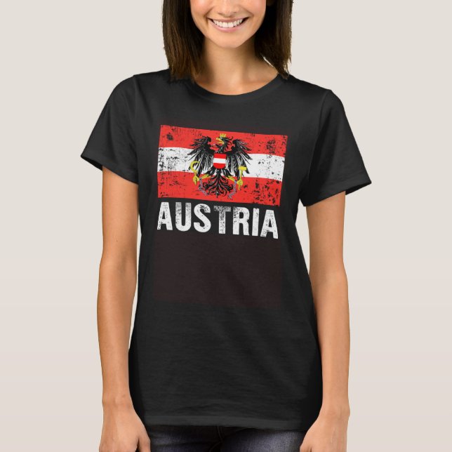 Camiseta Austrian Flag Austria Vienna Land der Berge Eagle (Anverso)