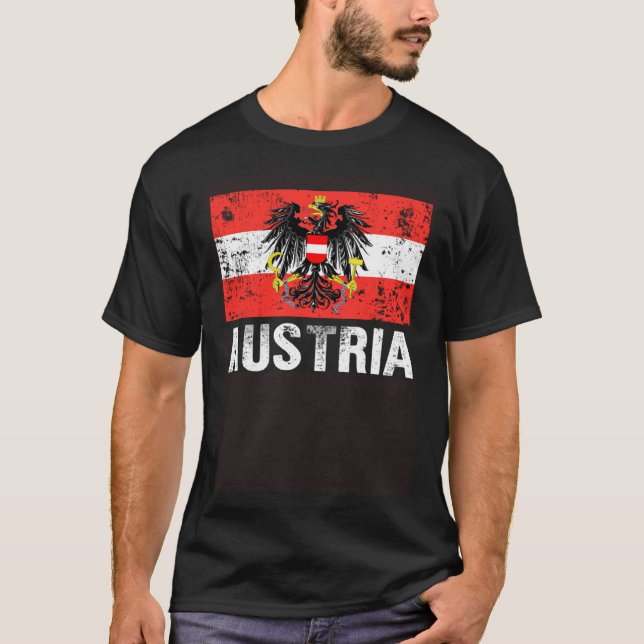 Camiseta Austrian Flag Austria Vienna Land der Berge Eagle (Anverso)
