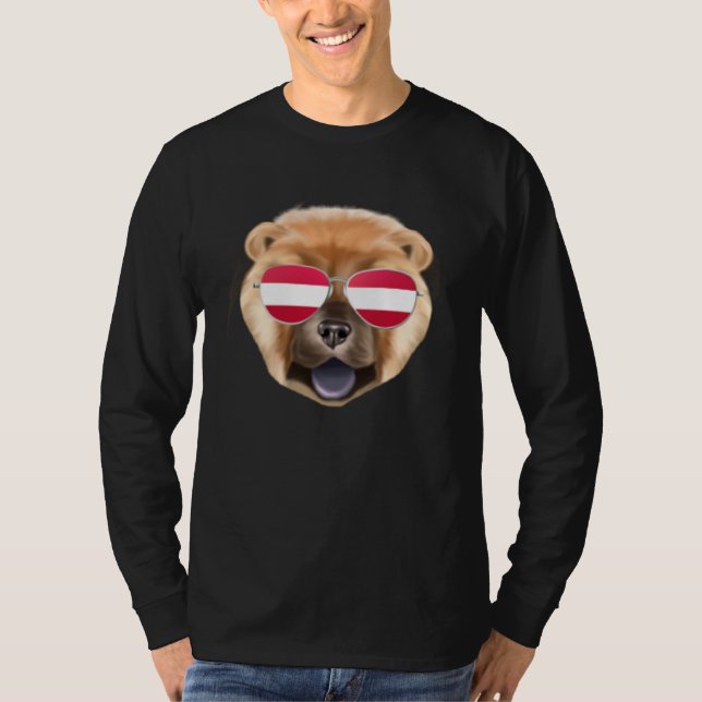 Camiseta Austrian Flag Chow Chow Dog Austria Pocket (Anverso)
