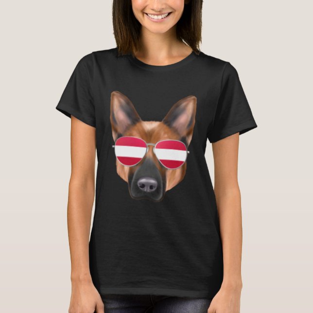 Camiseta Austrian Flag German Shepherd Dog Austria Pocket (Anverso)