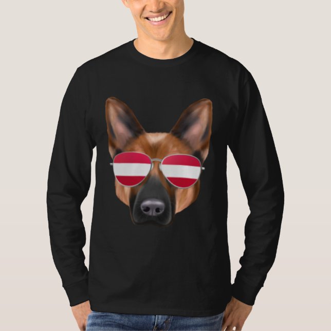 Camiseta Austrian Flag German Shepherd Dog Austria Pocket (Anverso)