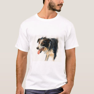 Camiseta auténtica de Border Collie con acuarela