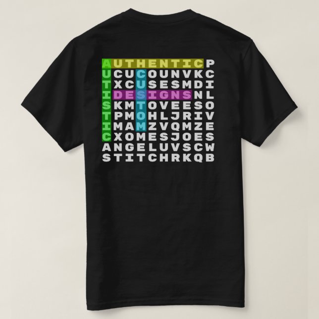 Camiseta Auténtico autista (Reverso del diseño)