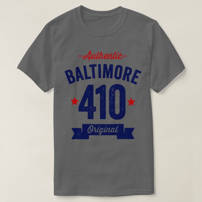 Camiseta Auténtico Código de área de Baltimore 410 (Diseño del anverso)