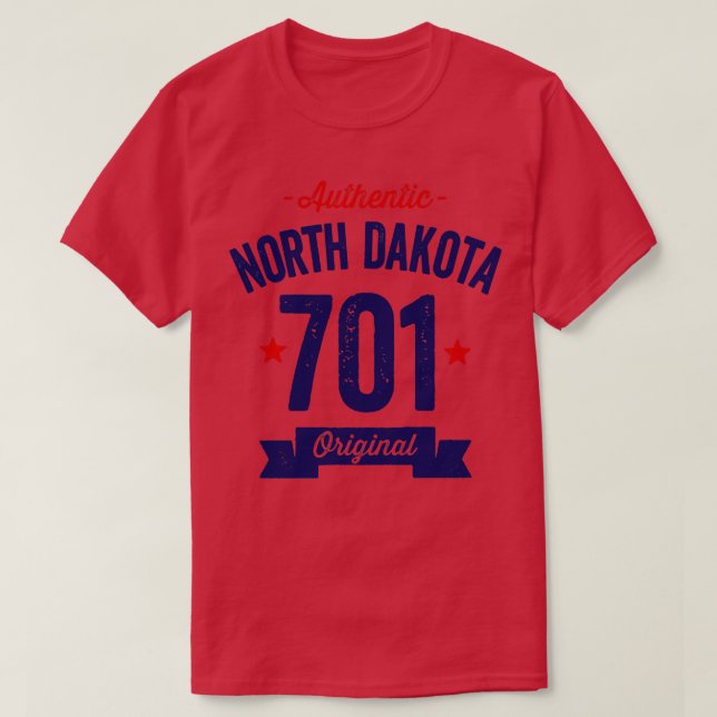 Camiseta Auténtico código de área de Dakota del Norte 701 (Diseño del anverso)