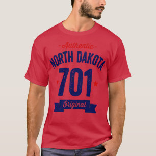 Camiseta Auténtico código de área de Dakota del Norte 701