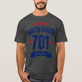 Camiseta Auténtico código de área de Dakota del Norte 701