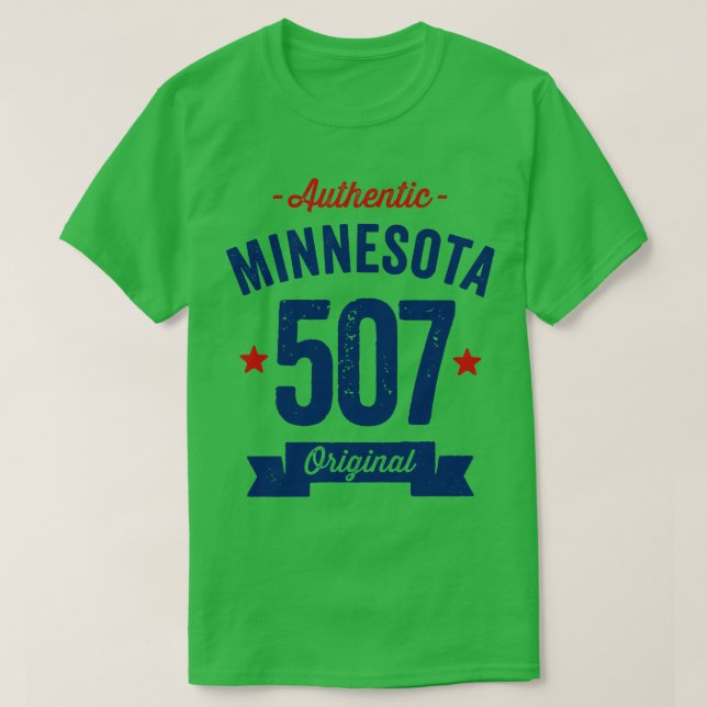 Camiseta Auténtico código de área de Minnesota 507 (Diseño del anverso)