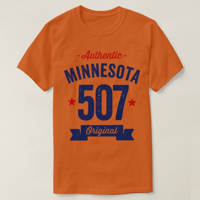 Camiseta Auténtico código de área de Minnesota 507 (Diseño del anverso)
