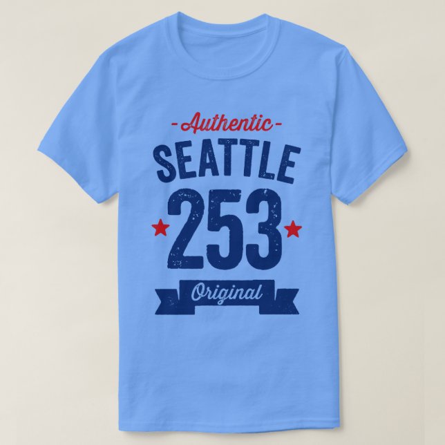 Camiseta Auténtico Código de área de Seattle 253 (Diseño del anverso)