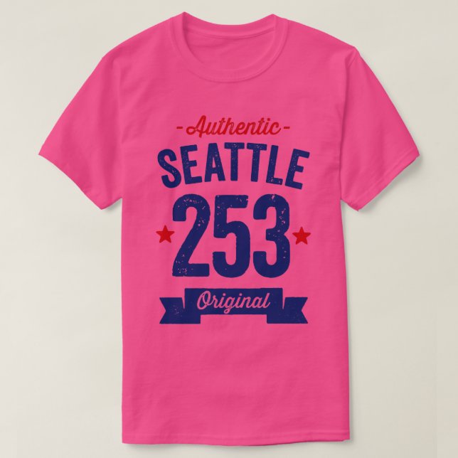 Camiseta Auténtico Código de área de Seattle 253 (Diseño del anverso)