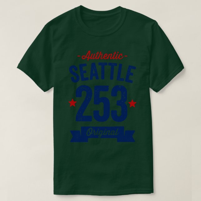 Camiseta Auténtico Código de área de Seattle 253 (Diseño del anverso)