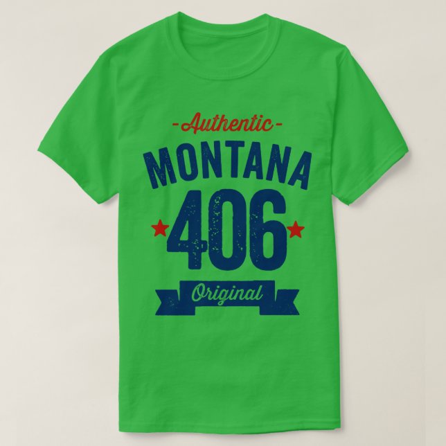 Camiseta Auténtico código de área Montana 406 (Diseño del anverso)