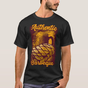 Camiseta Auténtico Ilustracion BBQ Grill Grunge