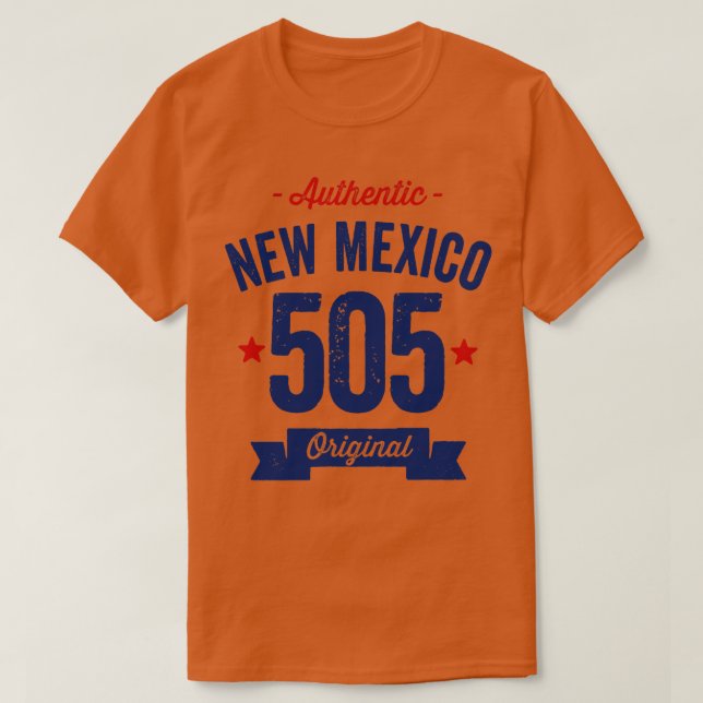 Camiseta Auténtico Nuevo México Código de Área 505 (Diseño del anverso)