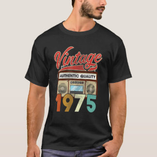 Camiseta Auténtico Radio Vintage 1975 47º cumpleaños