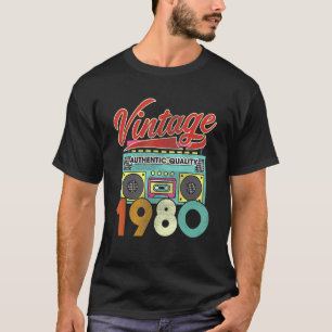 Camiseta Auténtico Radio Vintage 1980 42º cumpleaños