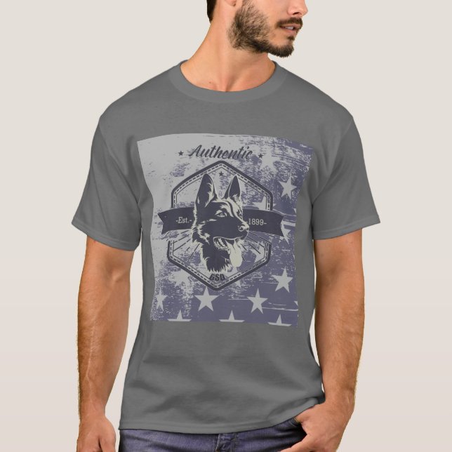 CAMISETA AUTÉNTICO SHEPHERD PERRO TEG SHIRT (Anverso)