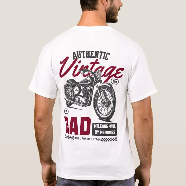 Camiseta Auténtico Tee de impresión de la motocicleta de pa (Reverso)