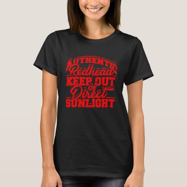 Camiseta Authentic redhead keep out of direct sunlight  Red (Anverso)
