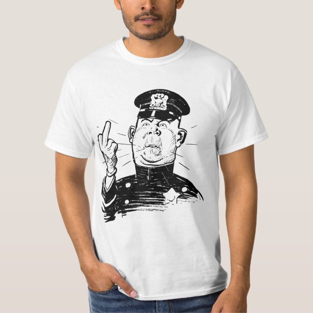 CAMISETA AUTHORITY COP CHARACTER FINGER FLIP (Anverso)