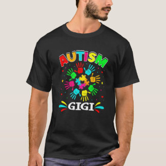 Camiseta Autiístico rompecabezas Gigi Apoyo al autismo fami