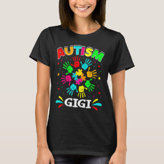 Camiseta Autiístico rompecabezas Gigi Apoyo al autismo fami