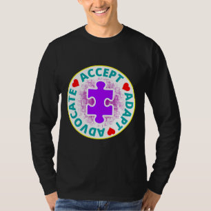 Camiseta Autism Accept Adapt Advocate A Nice Drawing With 3