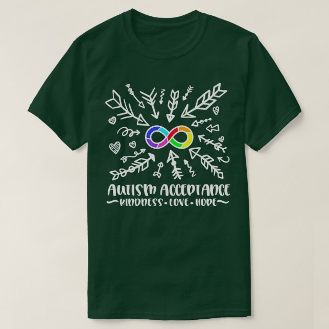 Camiseta Autism acceptance Rainbow Infinity  (Diseño del anverso)