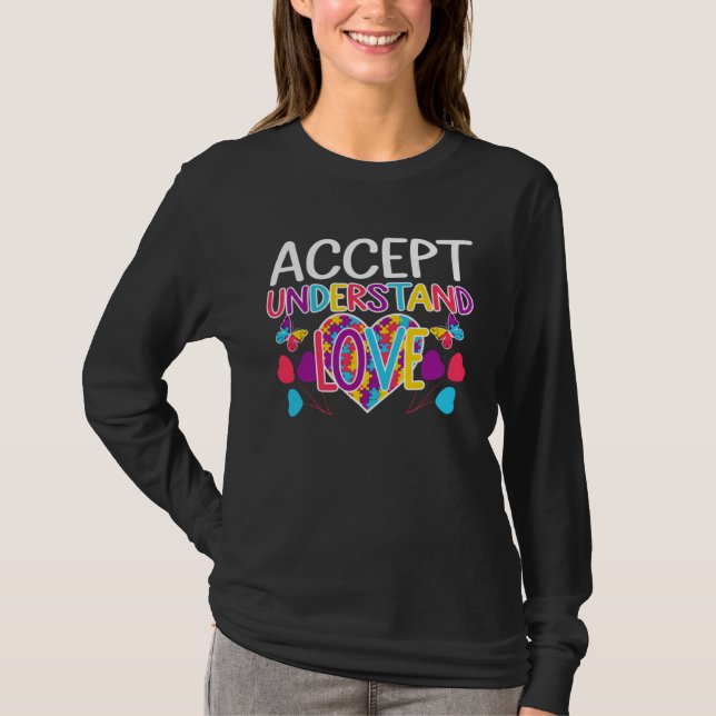 Camiseta Autism Awareness  Accept Understand Love ASD (Anverso)