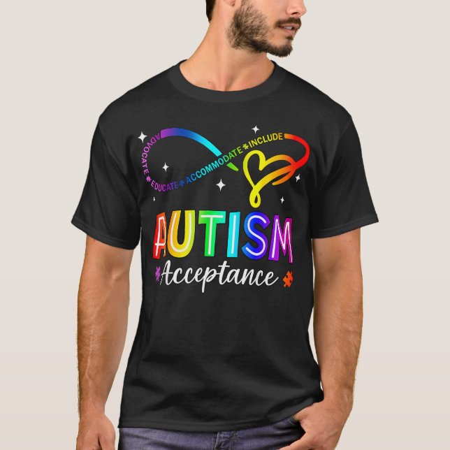 Camiseta Autism Awareness Acceptance Infinity Symbol (Anverso)