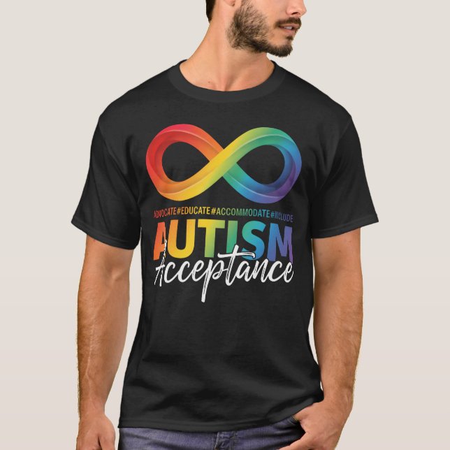 Camiseta Autism Awareness Acceptance Infinity Symbol (Anverso)