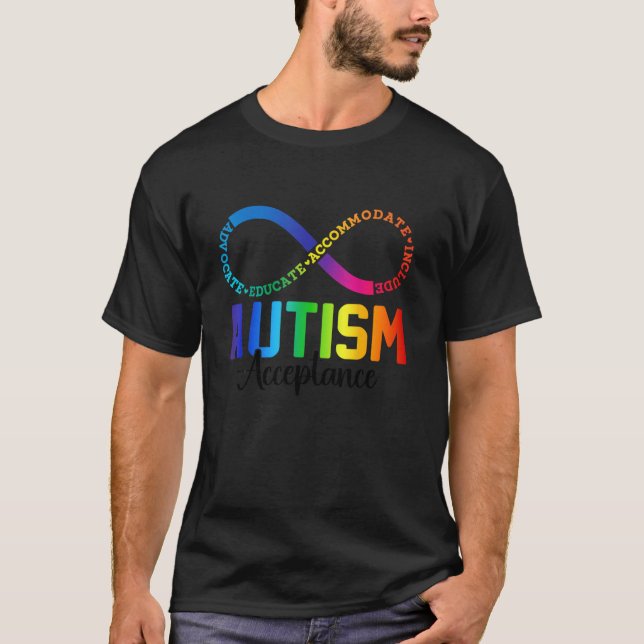 Camiseta Autism Awareness Aceptation Infinity Symbol Hombre (Anverso)