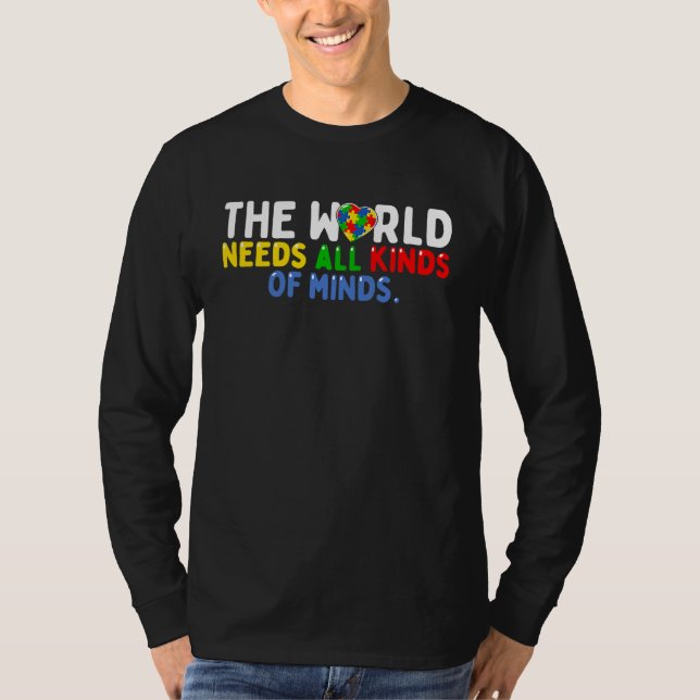 Camiseta Autism Awareness All Kinds Of Minds Autistic Suppo (Anverso)